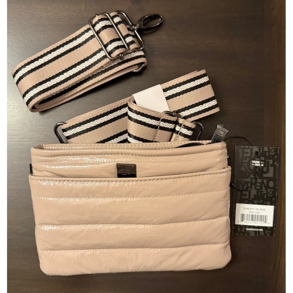 NWT Think Royln Bum Bag 2.0 Sunlight Blonde Patent Quilted Crossbody